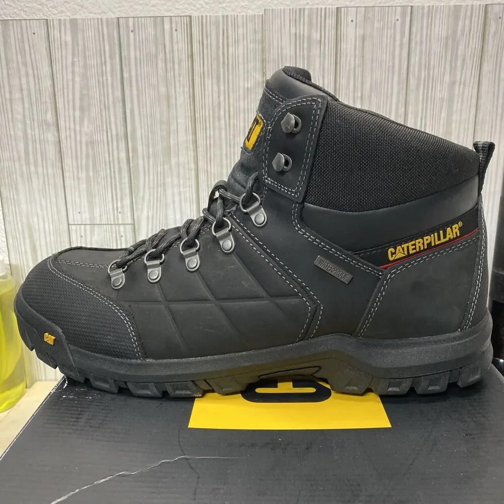 Caterpillar THRESHOLD Mens Soft Toe P74129 Black Waterproof Work Boots Sz 15